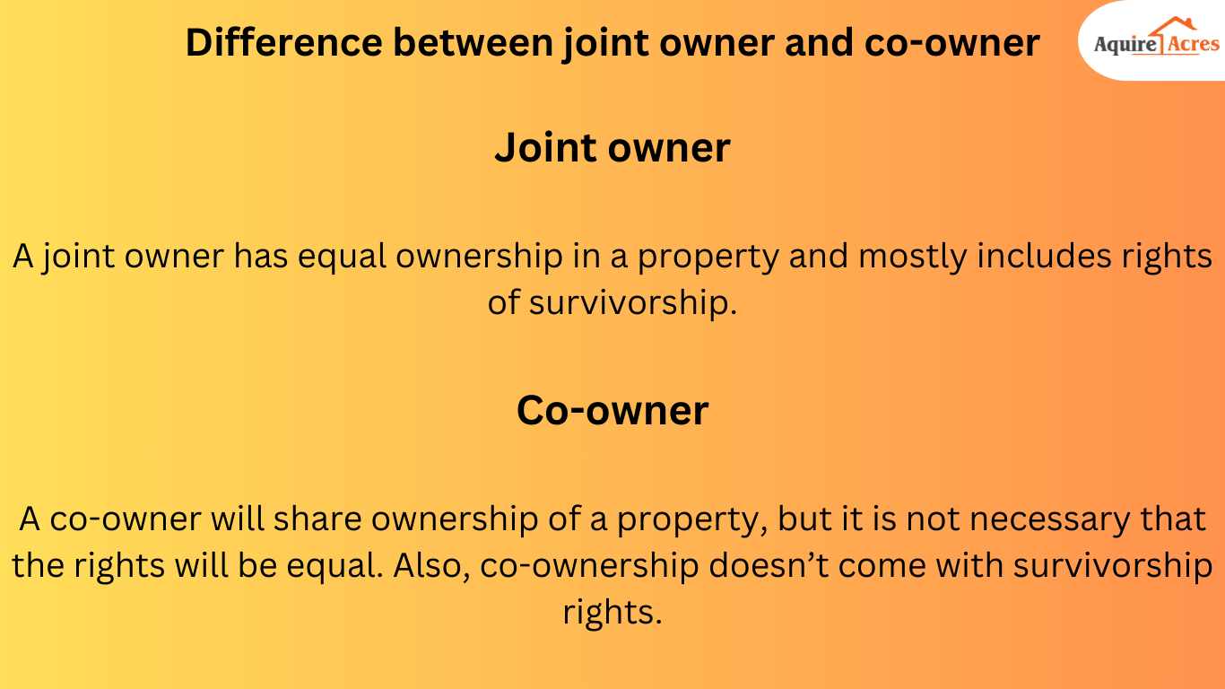 Difference between joint owner and co-owner